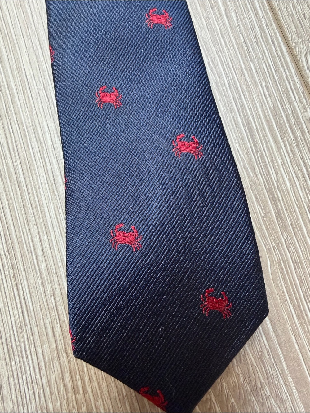 J. Crew Factory Crab Silk Tie printed nautical preppy Maryland formal suiting